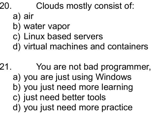 Questions 20 and 21